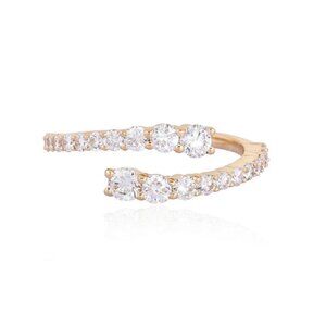 Diamond Infinity 14K (or 18k upon request) Yellow Gold Open Wrap Ring